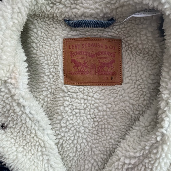 LEVI STRAUSS & CO. DENIM SHERPA TRUCKER JACKET SIZE MEDIUM WPL 423 - Picture 5 of 10